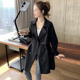Women Windbreaker Spring Autumn Classic Trench Coat Casual Thin Female Overcoat Long Coat Female Slim Outwear