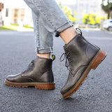 Shoes Autumn Winter Boots Retro Style Ankle Boots Lace Up Casual Boots High-top Shoes For Men Wear-resistant Zapatos