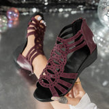 Breakj Sandals 2025 New Soft Leather Mother Shoes Fashion Wearing Ladies Soft Bottom Hollow Women's Cool Shoes Large