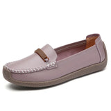 Breakj And Summer Large-Size Soft-Soled Mother Shoes Cow Skin Bean Shoes Women's Casual Shoes Flats Nurse Shoes Single Shoes Women's Working