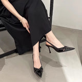 Breakj 2025 New Fashion Bag Head Behind The Empty Pink Sweet Bow Small Square Head Not Tired Feet High-Heeled Sandals
