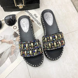 Sequined slippers women 2019 new summer shoes women Fashion Bling Non-slip wild Wedges Casual ladies