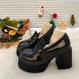 Women Loafers New lolita shoes retro platform shoes Japanese JK uniform high heel leather shoes College girls Mary Jane