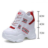 White Trendy Shoes Women High Top Sneakers Women Platform Ankle Boots Basket Femme Chaussures Femmes Height Increase
