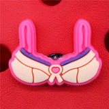 1pcs Pink Style Shoe Charms Dress Scissors Bra Car Glove Shoes Accessories Decoration Fit Croc Jibz Kids Gifts