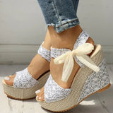 lace Women Wedges heeled women Shoes Summer Sandals Party Platform High Heels Shoes
