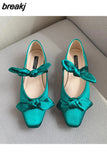 Women Flat Bottom Ballet Shoes Female New Bow Band Retro Shallow Mouth Women's Shoes Size