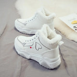Velvet Sneakers Women 2023 Winter Wild High-top Shoes Women Warm Cotton Shoes Running Thick Women Shoes Zapatos De