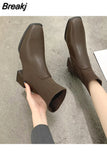 Women's Head Thick Heel Ankle Boots Fashion Ankle Chelsea Boots 2023 Fashion Elastic Socks Boots Outdoor Women's Boots