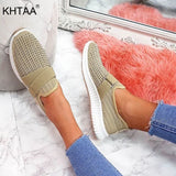 Sneakers Spring 2021 Ladies Flat Shoes Slip On Vulcanized Shoes Casual Outdoor Breathable Female Walking Running Shoes