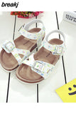 Summer Casual Kids Beach Print Cork Sandals for Girls Boys Children Outdoor Non-slip Flat with Cute Slide