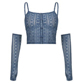 2000s Aesthetic Strap Crop Top Women Sleeveless Casual Knitted T Shirt Ladies Fashion Summer Tshirt with