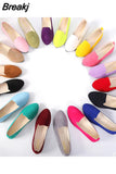Women Ladies Slip On Flat Shoes Comfortable Casual Shoes Solid Fashion Loafers Female Pointed Toe Plain Flat Shoes Ballet
