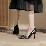 Breakj Single Shoes Light-Mouthed High-Heeled Women's Fine Heel 2025 New Temperament Famous Lady To Work With Fashion Singles