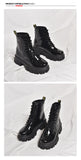 Botas Women Motorcycle Ankle Boots Wedges Female Lace Up Platforms Spring Black Leather Oxford Shoes Woman 2021 Botas