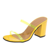 2020 New Summer Woman Shoes Square Heel Sandals PVC Fashion Set Foot Casual for Lady Leather Gladiator Sandals Jelly