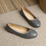 Big Size Bowtie flat shoes woman round toe crystal glitter slip on loafers soft bottom bow ballet flats ladies OL