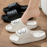 Women's Slippers 2024 Summer Couple Bathroom Platform Non-Slip Home Puppy Cartoon Flip Flops Indoor Outdoor Men Slides