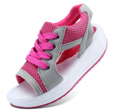 Women Sandals Platform Mesh Sandals Comfortable Sandals for Women Open Toe Casual Lace-up Sneakers Summer Female Sports