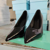 Photo Single Shoes Women 2023 Spring Autumn New Fashion High Heels Women's Lacquer Leather
