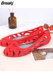 Women Sandals Hollow Flat Shoes Female Slip on Sandals Fashion Soft Light Slides Ladies Comfortable Beach