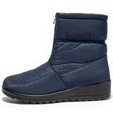 Snow Boots for Women 2024 Winter Warm Plush Ankle Booties Front Zipper Non Slip Cotton Padded Shoes Woman Size