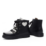 Winter Princess JK Ankle Boots Warm Plush Women Flat Platform Flat Heels Girls Short Bootie Goth Sweet Heart Cute College