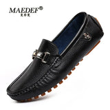 Loafers Men's Handmade Leather Shoes Casual Lazy Flat Driving Shoes High Quality Moccasin Boat Shoes Large Size
