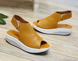 5 Styles Summer Women Sandals Platform Wedges Sandals Leather Swing Peep Toe Casual Shoes Women Walk Shoes Flats Size