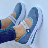 Breakj Lady Autumn New Flying Weaving Splicing Casual Color Daily Low-Help Net Shoes Slope And Round Head Single
