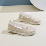 Breakj Summer New Korean Ins Breathable Small White Shoes Women's Hollow Out Casual Board Shoes Flat Joker Cake Shoes XQ