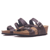 Fashion Designer Platform Med Heel Cork Slipper 2023 New Women Summer Casual Beach Wedge Trifle Outside Slide