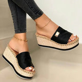 Women Sandals Wedges Heels Sandals Slip-On Platform Sandalias With High Heels Chaussure Femme Comfy Summer Shoes Women