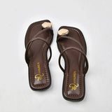 Breakj Spring And Summer New French Fairy Style Toe Slippers Women's Fashion Wear Flat And Cool