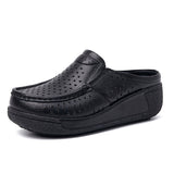 Breakj Version Of The New Lazy Bag Head Half Slippers Women's Summer Penetration Anti-Skid Shoes To Increase The Thick-Sed Loose Cake Small White