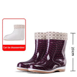 High Top Waterproof Mid Calf Boots Women Rain Shoes Spring/autumn PVC Fashion Non-slip Women's Rain Boots Water