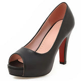 2020 Spring Autumn Elegant Solid Pumps Women Big Size 32-43 Shallow slip-on Platform High Heels Ol Shoes