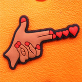 Heart-shaped Pistol Shoe Charms Accessories Black Yoga Girl PVC Shoes Buttons Yellow Hat Sunglasses Pink Sandals Charm
