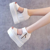 Wedges with High-heeled Sandals Muffin Thick-bottom Fish Mouth Shoes New Internal Increase Women's Shoes Cool