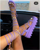 Gladiator Platform Sandal Ladies Ankle Wrap Wedge Female Fashion Lace Up Shoe Women Non Slip Women's Footwear Plus Size