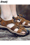 Men's Breathable Sandals Women Beach Casual Shoes Thick Sole Closed Toe Aqua Shoes for Hiking