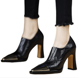 Women High Heel Loafers Pointed Toe Sexy Shoes Retro Fad Designer 2024 New Brand Luxury Sandals Hot Sale Zapatillas De