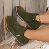 Breakj Barrel With Retro Matte Short Boots Female Coarse And Flat Bottom Side Zipper Martin