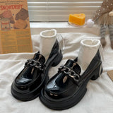 Lolita shoes new y2k chain platform shoes elegant women loafers Japanese soft girl JK uniform high heel pumps women's