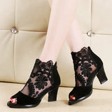 Mesh Peep Toe Sandals Sexy Heels Single Shoes Women Shoes In Europe America 2020 Spring Summer Pumps Gauze