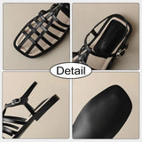 Size 33-40 Women Flats Sandals Rome Low Heels Summer Shoes For Women 2023 Trend Casual Buckle Strap Leather