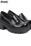 Women Loafers Shoes Brand New Dropship 2023 Spring Fashion Sweet Lolita Cosplay Walking Comfy Chunky Heels Women