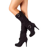 Breakj Autumn And Winter Large-Size And High-Hee Women's Boots Long-Sleeve Women's Boots Wish Waterproof Platform Elastic