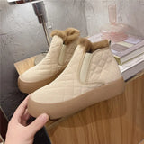 Women's Snow Boots Non-Slip Ladies Ankle Boots Sneakers Warm Thick Plush Boots Women Waterproof Flat Boots Botas
