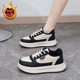 Breakj Plus Velvet Low Top Small White Shoes Female Winter 2024 Korean Version Versatile Student Shoes Warm Casual Shoes Female